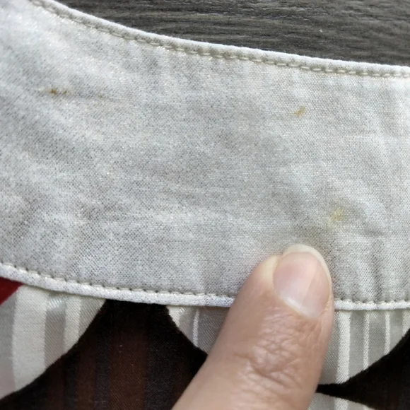 Soft by Avenue Geometric Print Blouse Size 18/20 3/4 Sleeve Brown Red White - Picture 6 of 11